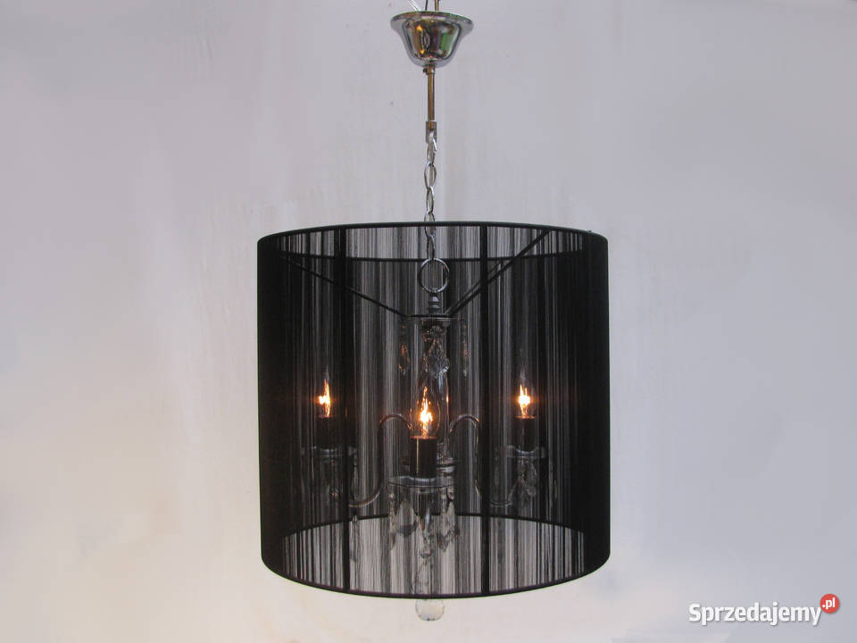 Lampa wisząca Czarna kryształki III Szczecinek sprzedam