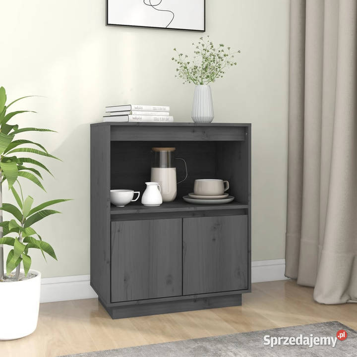 Szafka szara 60 x 34 x 75 lite drewno sosnowe Warszawa