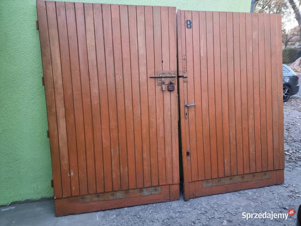 Drewniane drzwi GARAŻOWE 260 x204 zamki 3 Kraków sprzedam