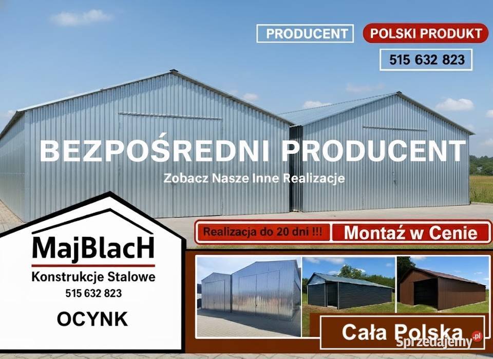 Wysoki Garaż Blaszany Ocynkowany Magazyn OCYNK Legionowo