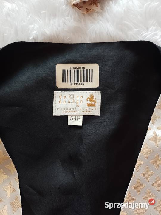 5XL Złota kamizelka garniturowa z poszetką z małopolskie Kraków