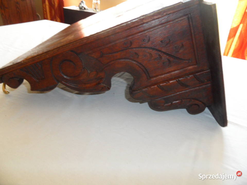 Zabytkowy dębowy wieszak ubraniowy Lubartów