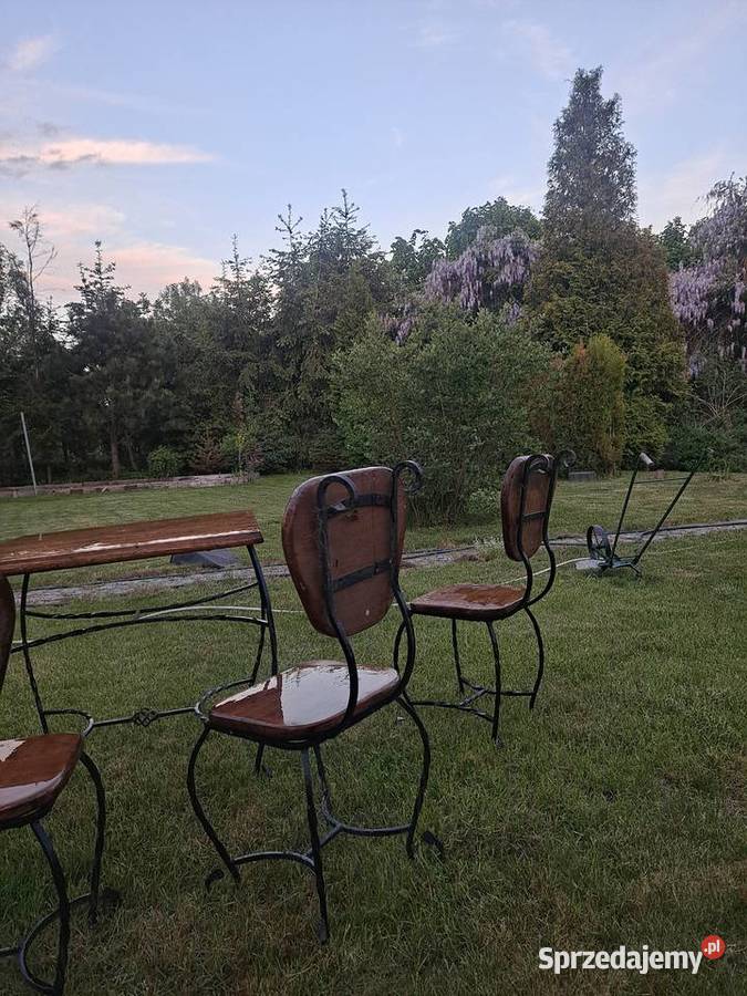 Krzesła ogrodowe plus stolik.