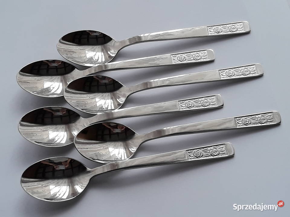 Łyżeczki do herbaty 1 RÓŻE Gerlach sztućce PRL Dąbrowa Górnicza