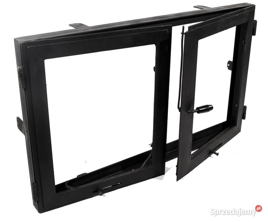 DRZWICZKI STALOWE dwuskrzydłowe Z SZYBĄ na stal Radziszów