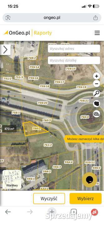 Działka rondo Kuronia Rzeszów asfalt