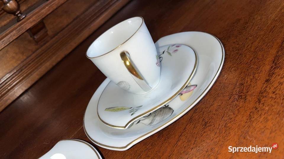 Filiżanka z talerzykiem do espresso 1950r Gdańsk