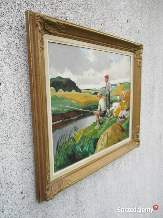 Obraz olejny Szwecja lata 70 Malarstwo Lublin sprzedam