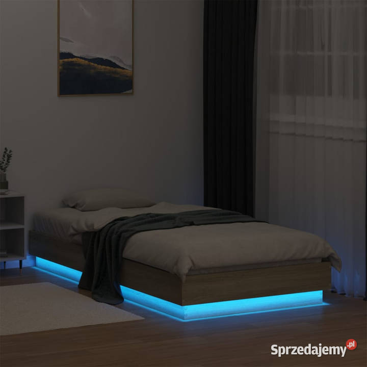 Rama łóżka z oświetleniem LED dąb sonoma 75x190 sprzedam