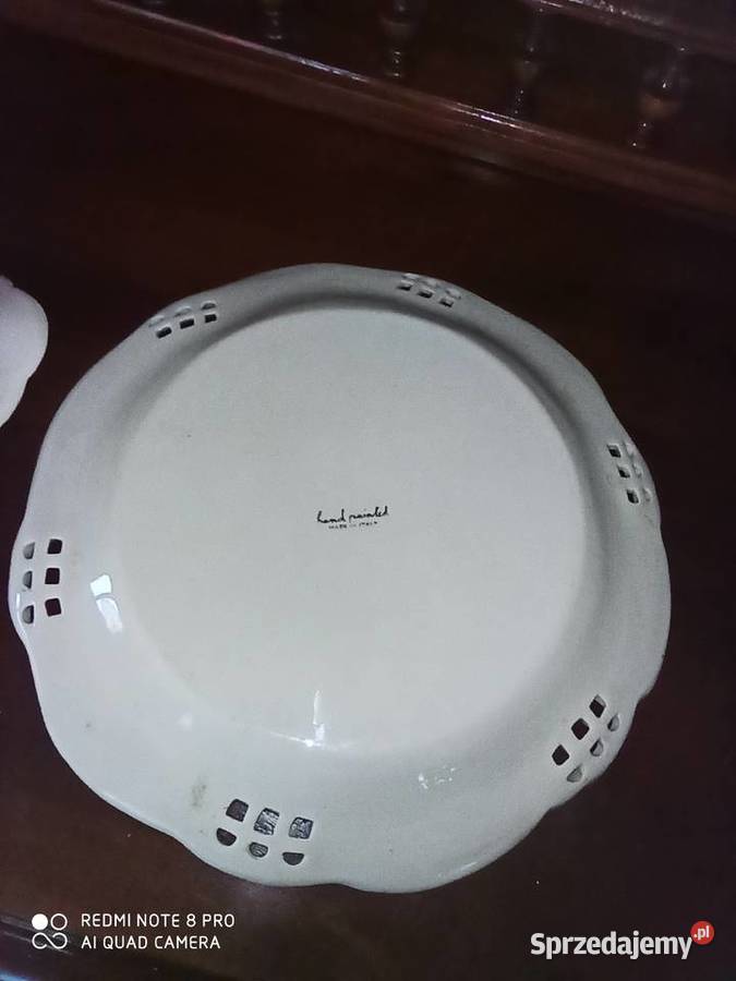 Bajeczna patera ręcznie malowana Made in Italy Porcelana i szkło
