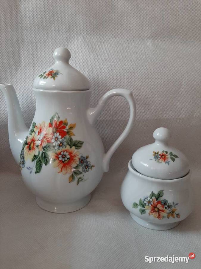 Piękna porcelana Książ komplet dzbanek i kujawsko-pomorskie Inowrocław