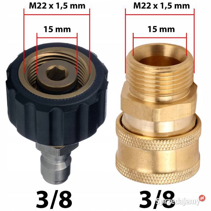 Adapter Obrotowy M22x15 na 38 Szybkozłączka 4000 Ludźmierz