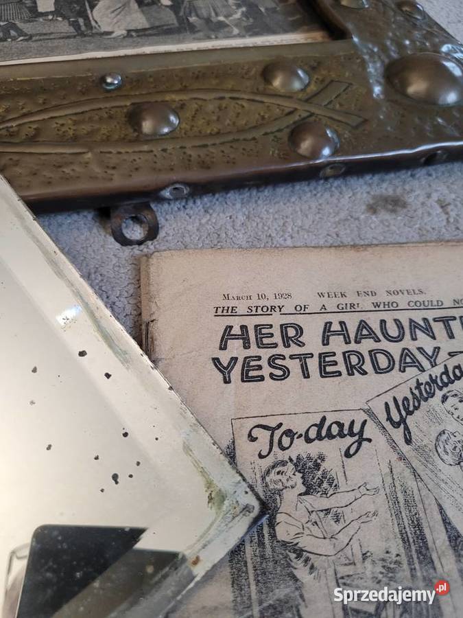 Lustro kryształowe z roku 1928 z miedzianą pomorskie Trąbki Wielkie