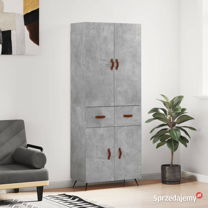 Witrynka szarość betonu 695x34x180 materiał Kredensy i witryny mazowieckie sprzedam