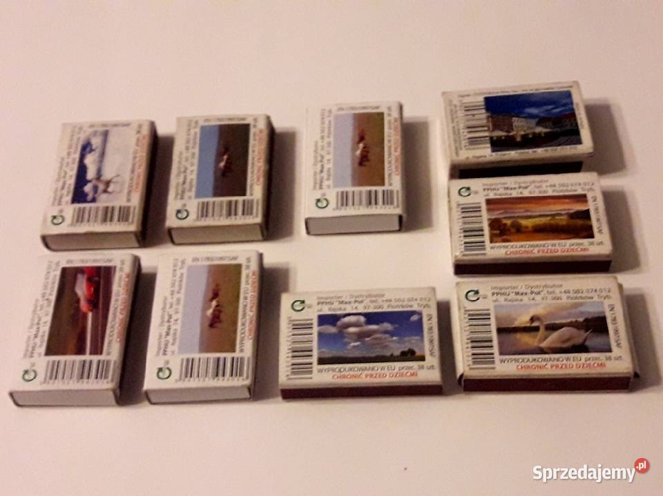 Zapałki pudełka zapałek widoki pejzaże 9 Antyki Piotrków Trybunalski sprzedam