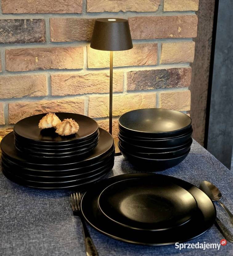 PROMOCJA 139 Zestaw obiadowy 18 elementów czarny Zabrze