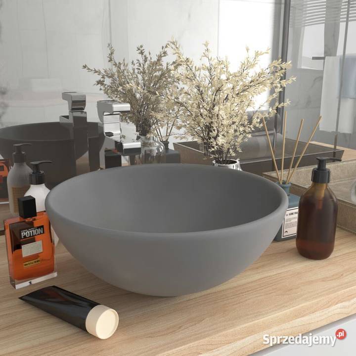 Okrągła umywalka łazienkowa matowa jasnoszara Warszawa sprzedam