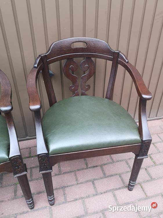 Stary Fotel Krzesło Dębowe Gabinetowe Komplet wielkopolskie Swarzędz