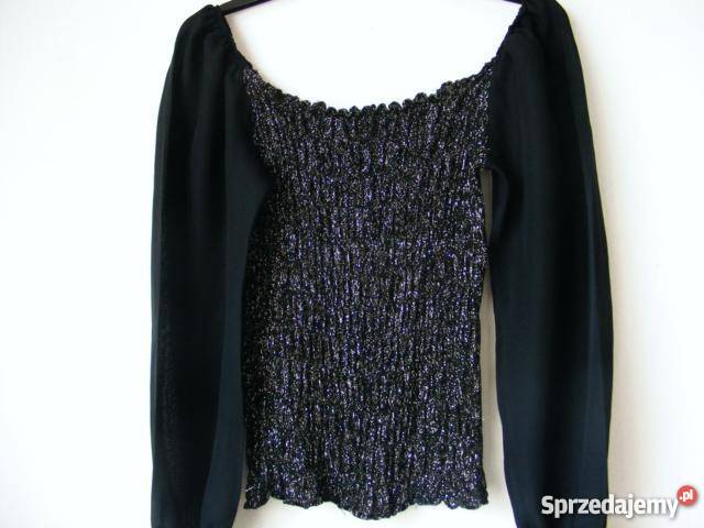 Elegancka czarna bluzeczka wieczorowa firmy długi Oborniki Śląskie sprzedam