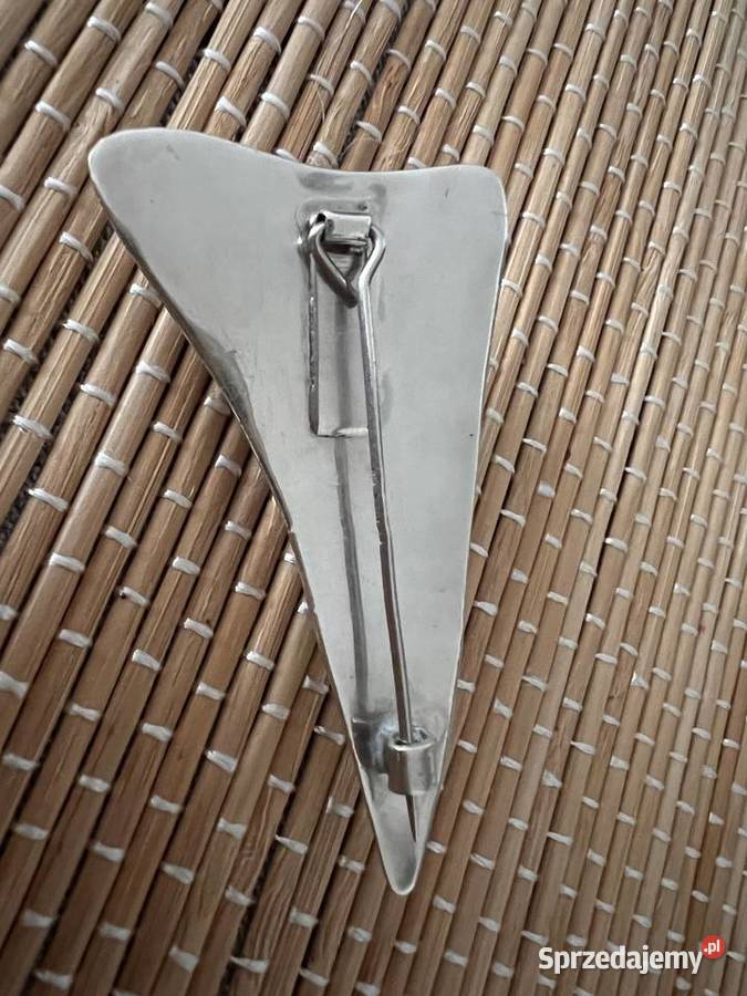 Srebrna brosza broszka muszla abalone onyks Biżuteria Warszawa