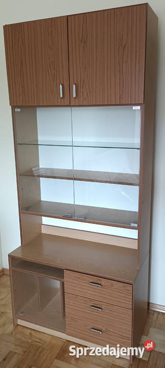 Meblościanka PRL szafa regał witryna