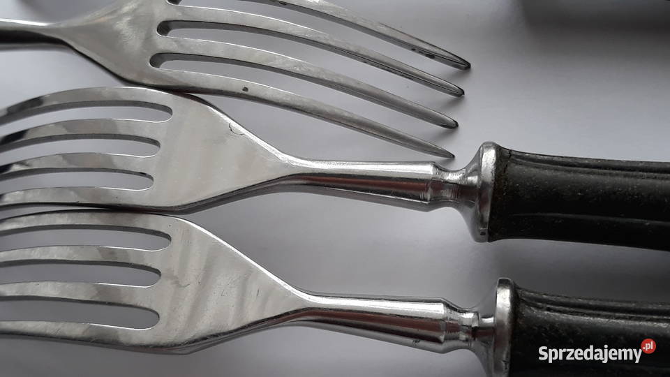 Widelce obiadowe 1 BAKELIT sztućce PRL Dąbrowa Górnicza