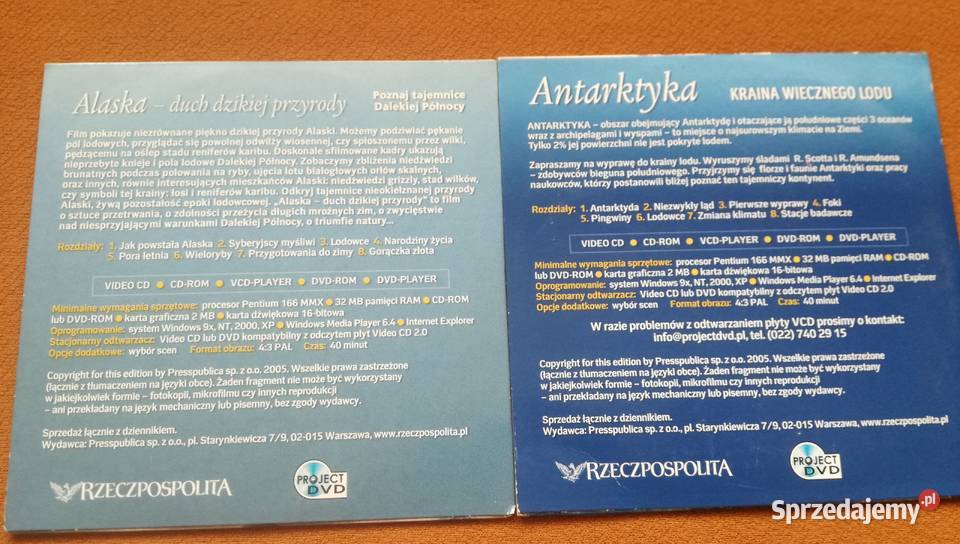 AlaskaAntarktyka dwie płyty dvd łódzkie Łódź