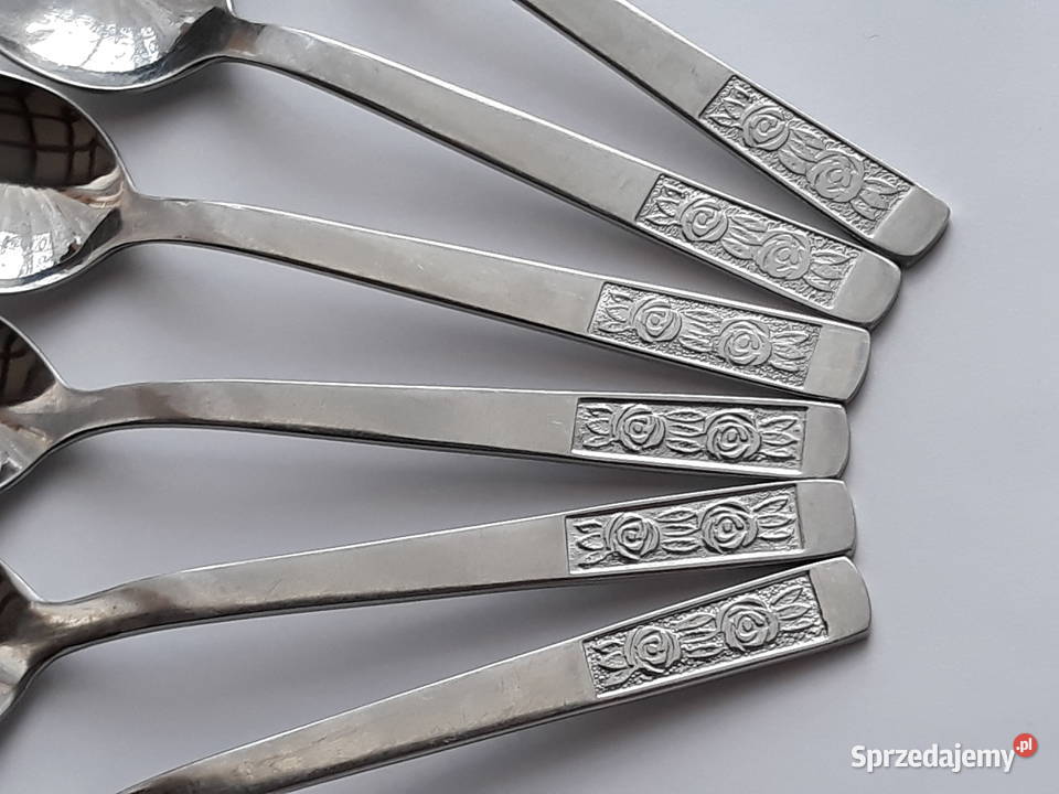 Łyżeczki do herbaty 2 RÓŻE Gerlach sztućce PRL Sztućce Dąbrowa Górnicza