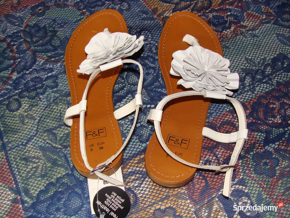 nowe białe sandały skóra naturalna łódzkie Łódź
