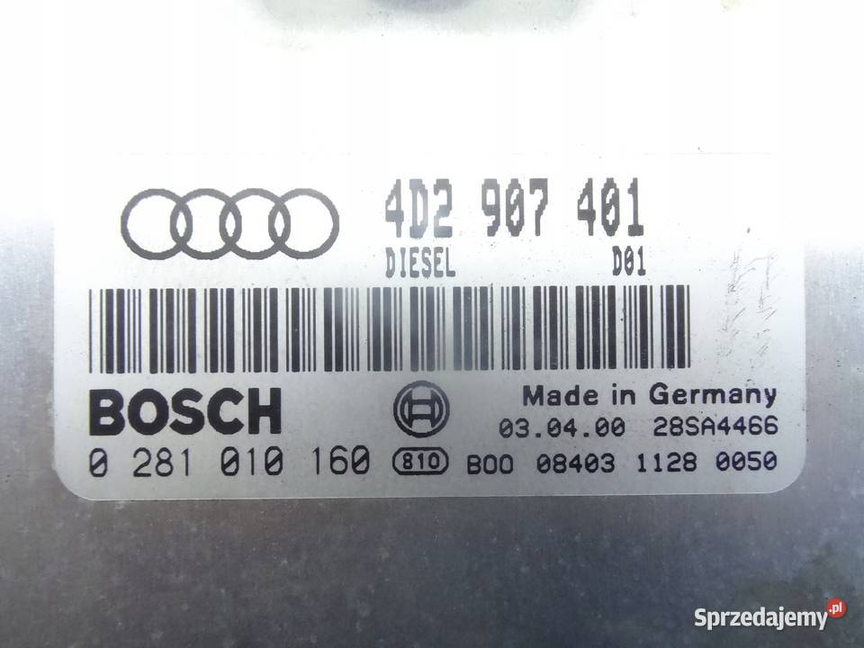 4D2907401 AUDI A8 D2 9902 25 STEROWNIK SILNIKA Przemęt