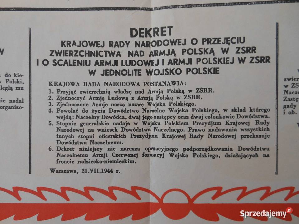 Plakat Manifestu PKWN Antykwariat Bartoszyce