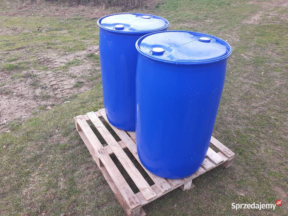 Nowa beczka plastikowa z dwoma wlewami 220 l ADR pomorskie Somonino