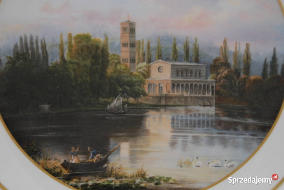 Trzy talerze dekoracyjne KPM Berlin porcelana Porcelana i szkło