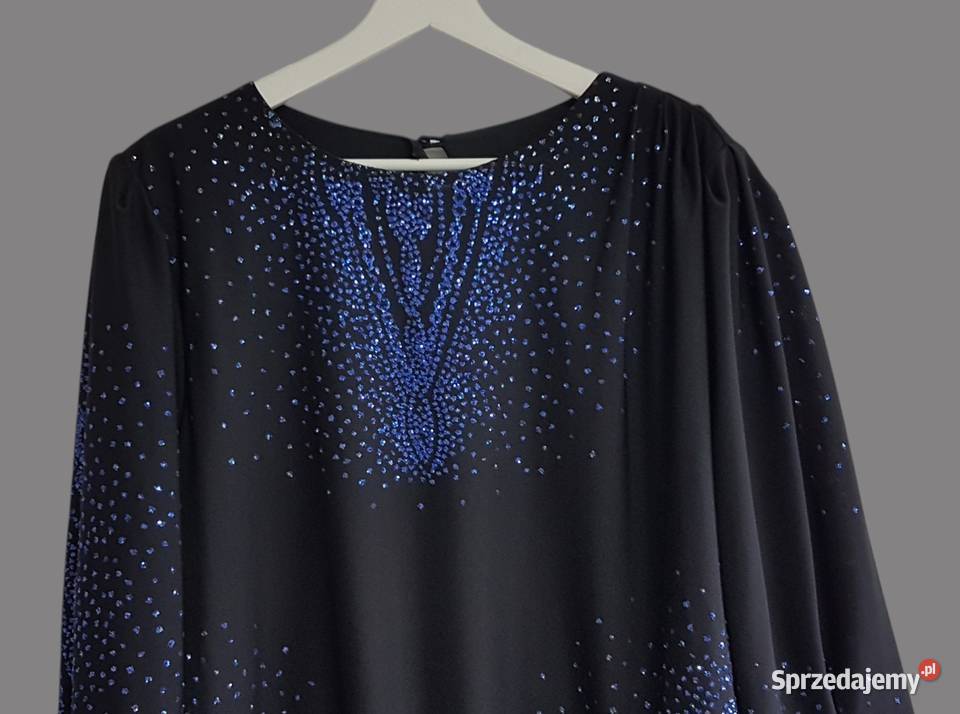 Damska długa elegancka sukienka plisowana czarna małopolskie Chrzanów