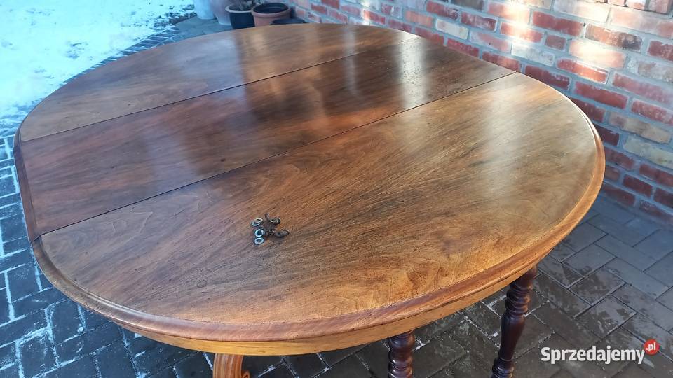 Stół stylowy owalny rozkładany na rzeźbionej Antyki zachodniopomorskie Gawroniec