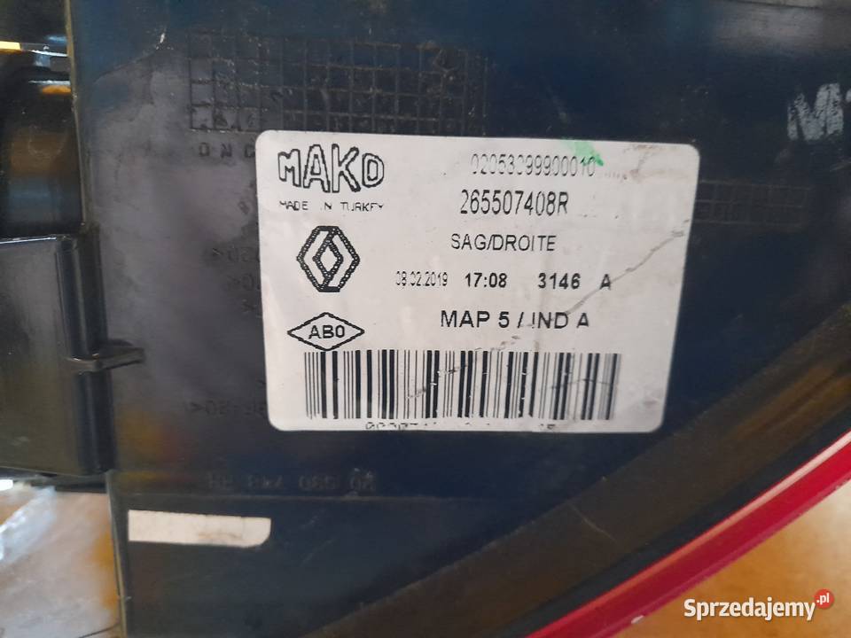 LAMPA TYLNA PRAWA RENAULT CLIO IV 1219 KOMBI zachodniopomorskie Goleniów sprzedam