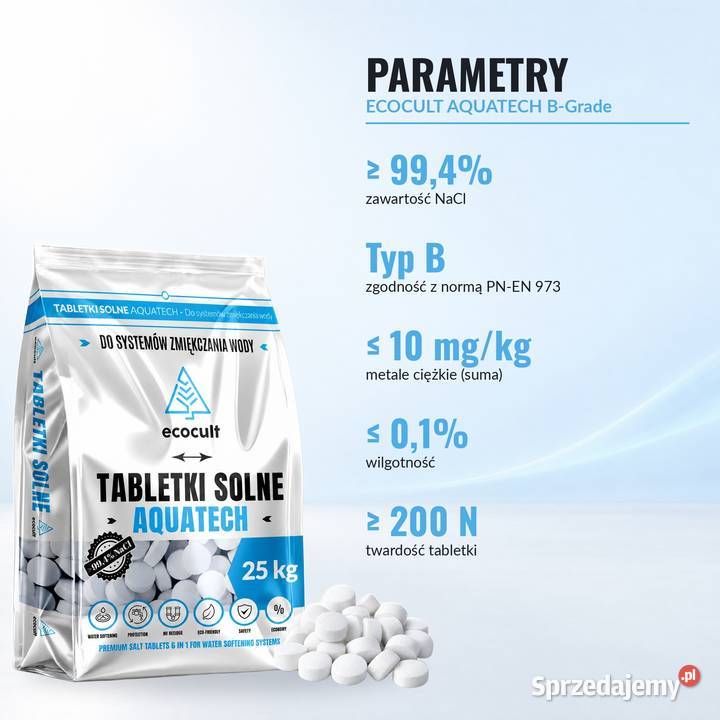 Tabletki solne AQUATECH paleta 1000 dostawa Warszawa