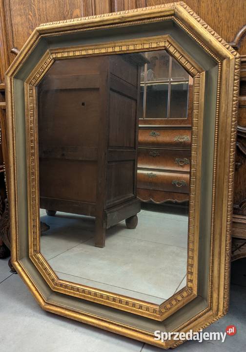 Piękne włoskie drewniane złocone lustrosklep