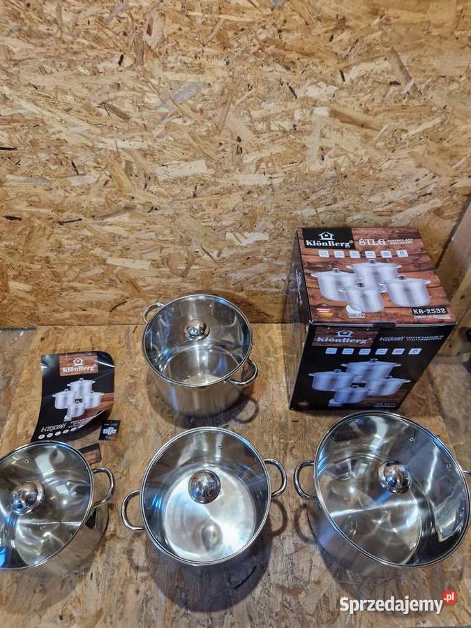Garnki stalowe KLONBERG 2532 INDUKCJA ZESTAW 8EL wielkopolskie