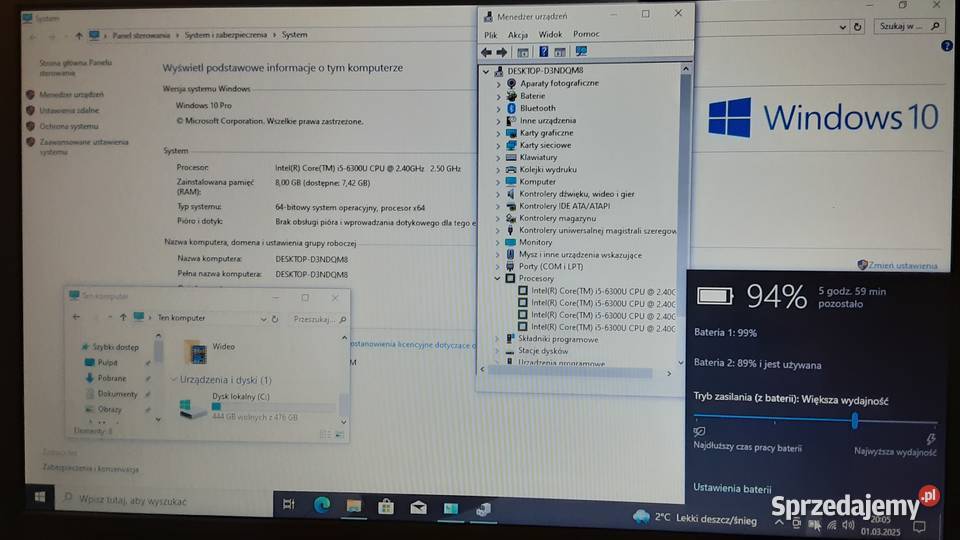Lenovo LTE4G LedHD 8GB 512SSD Win10pro HDMI GPS Latoszyn