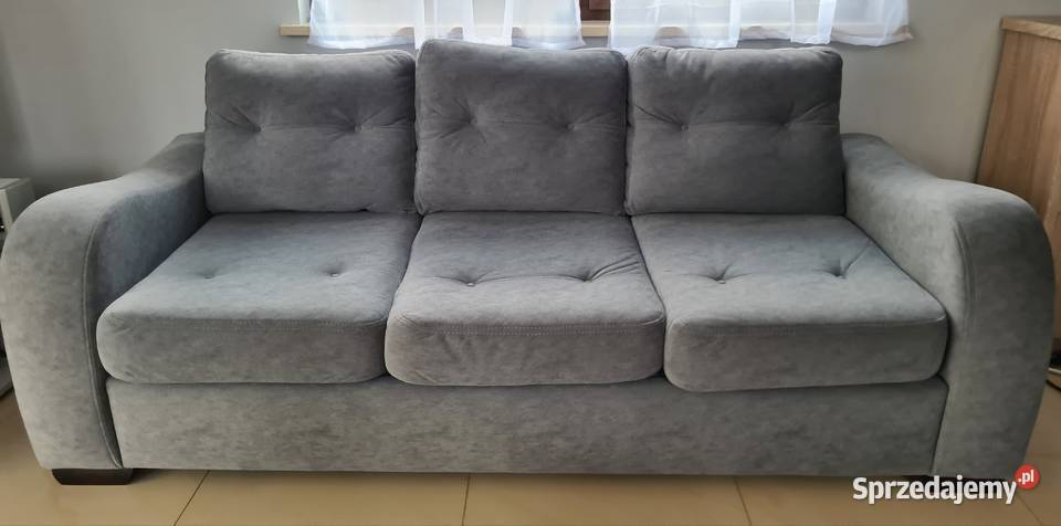 Szara kanapa 3osobowa z funkcją spania fotel pomorskie Reda sprzedam