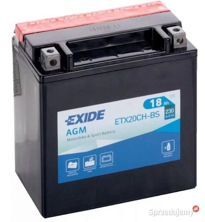 Akumulator motocyklowy EXIDE ETX20CHBS YTX20CHBS Wałbrzych