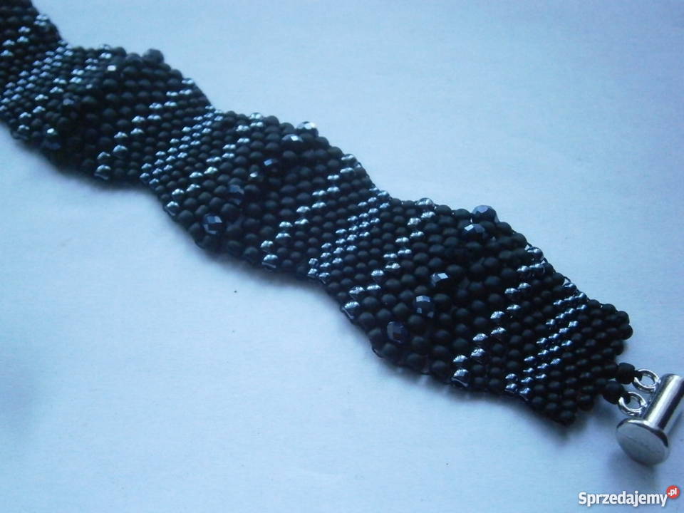 Czarna bransoletka peyote hematyt Częstochowa