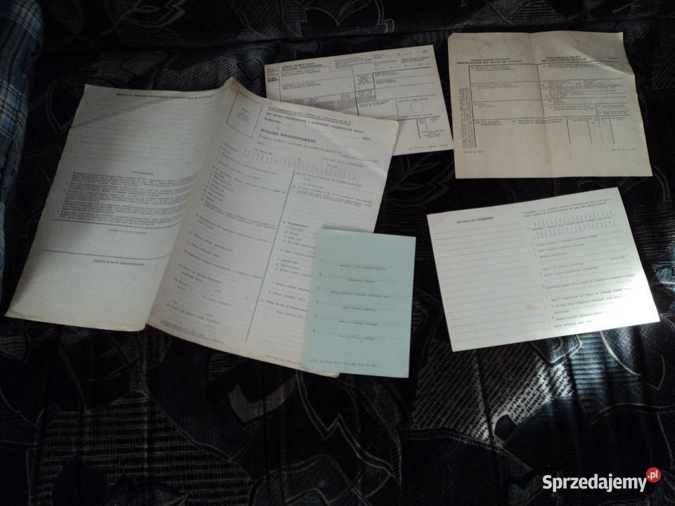 PRL stare blankiety druków paszportowych celnych Nowy Sącz