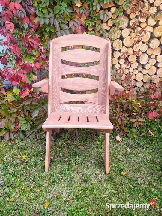 Krzesło ogrodowe drewniane składane tarasowe X Kalety