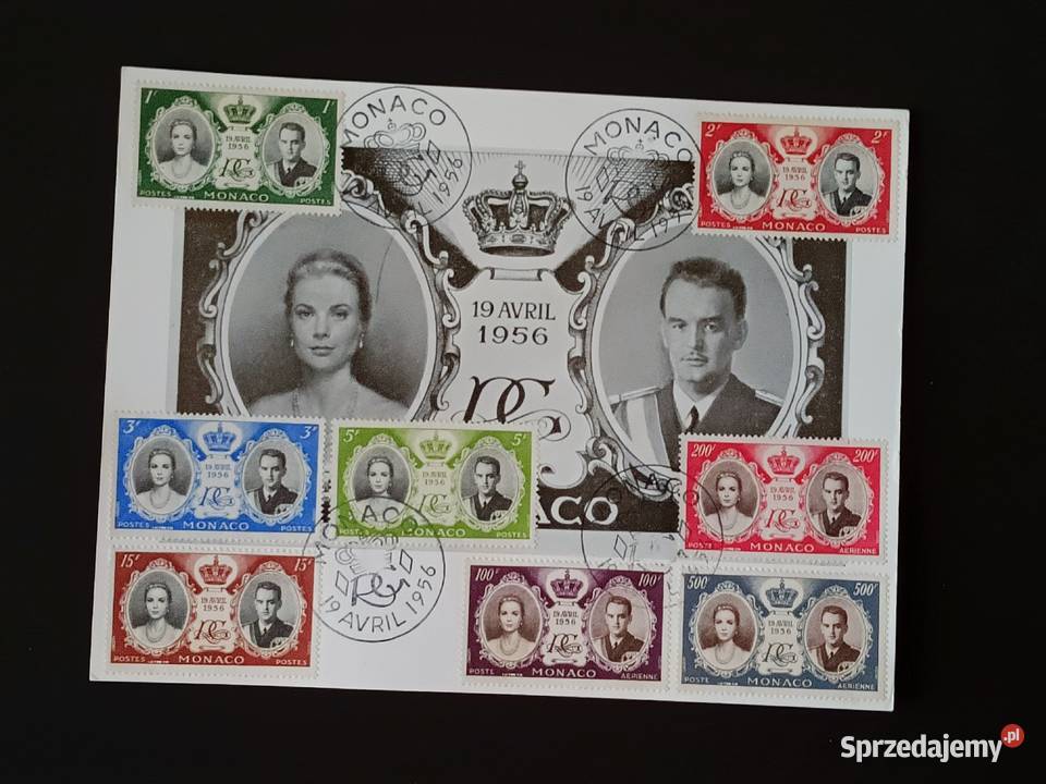 Stara okolicznościowa karta pocztowa Monako Filatelistyka Gliwice