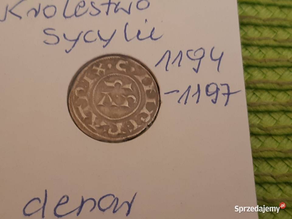 moneta srebrna Królestwa Sycylii z 1194r Łomża
