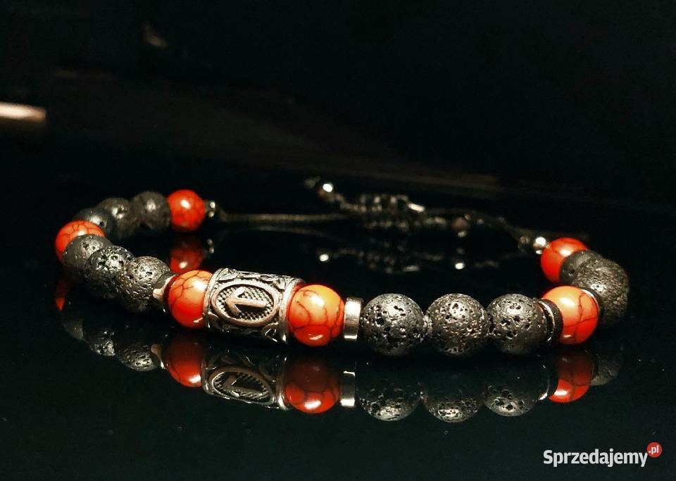 BRANSOLETKA RUNA TEIWAZ STAL KAMIEŃ LAWA HEMATYT Warszawa sprzedam