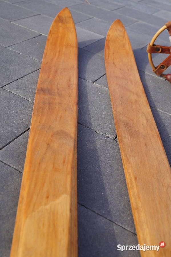Stare narty drewniane 180 kijki podkarpackie