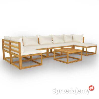 vidaXL 8cz zestaw wypoczynkowy do ogrodu kremowe Warszawa sprzedam